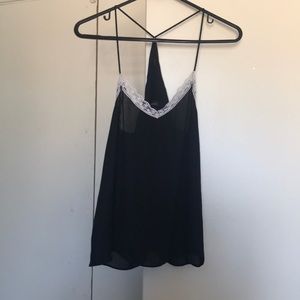 Sheer black tank top